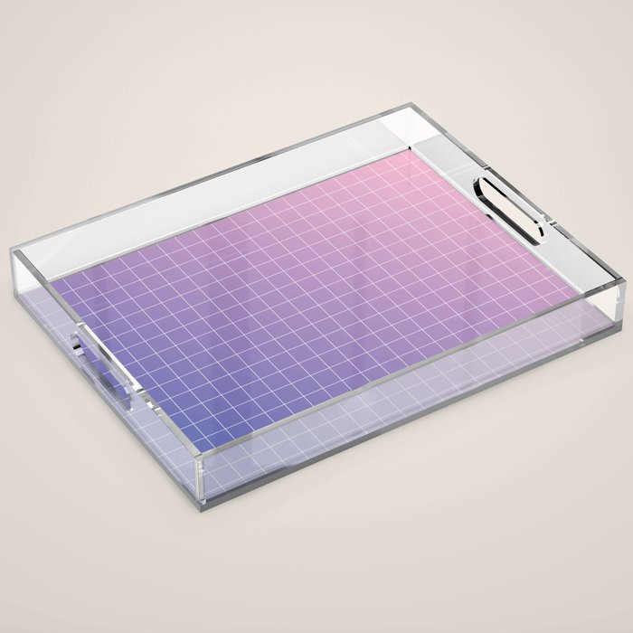purple / pink - grid Acrylic Tray Gallery Image 1