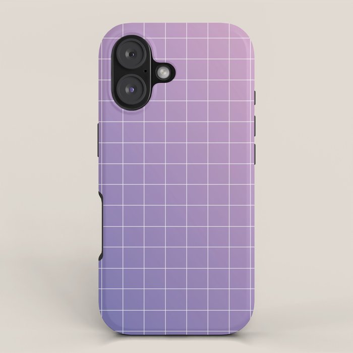 purple / pink - grid iPhone Case Gallery Image 1