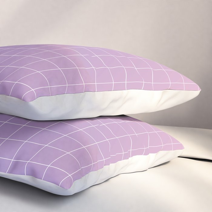 purple / pink - grid Pillow Sham Gallery Image 3