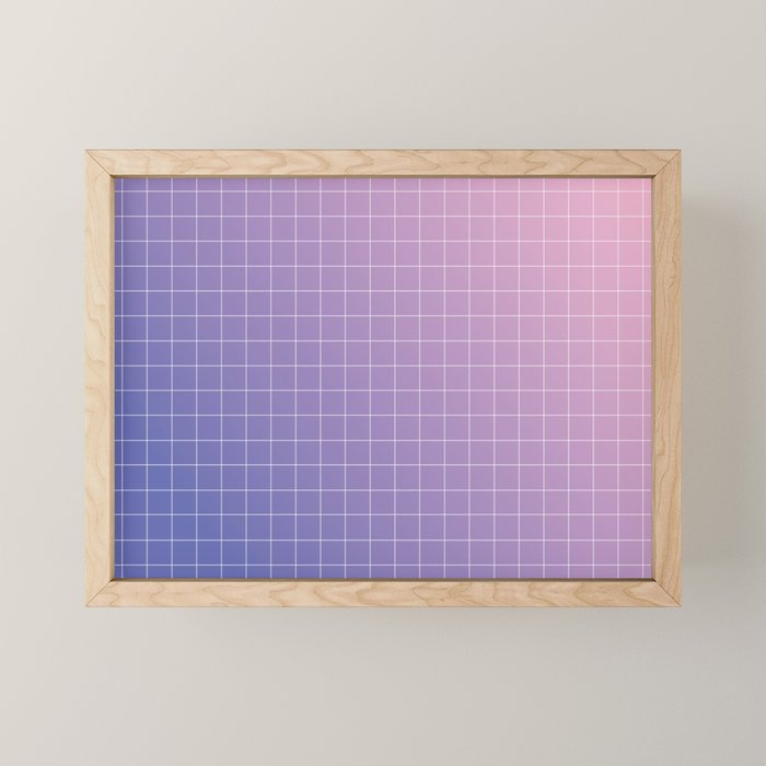 purple / pink - grid Mini Art Print Gallery Image 1
