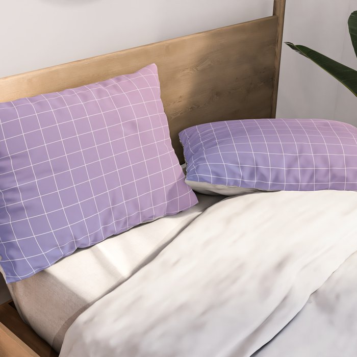 purple / pink - grid Pillow Sham Gallery Image 2