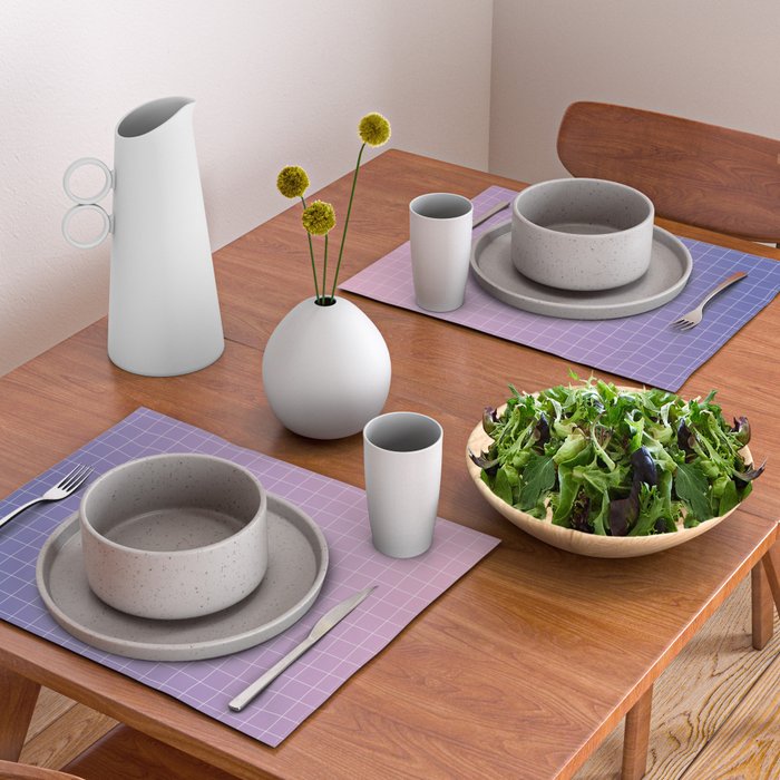 purple / pink - grid Placemat Gallery Image 2