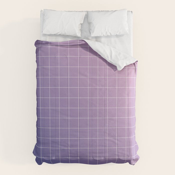 purple / pink - grid Comforter Gallery Image 1