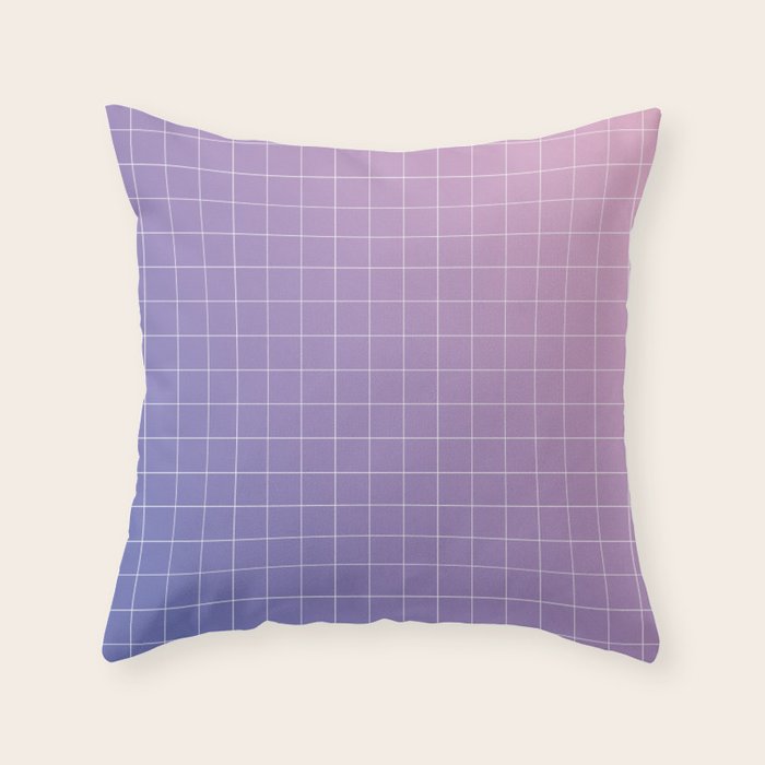 purple / pink - grid Throw Pillow Gallery Image 1
