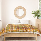 Retro 70s autumn tartan brown moss green mustard yellow pattern Duvet Cover Gallery Image 3