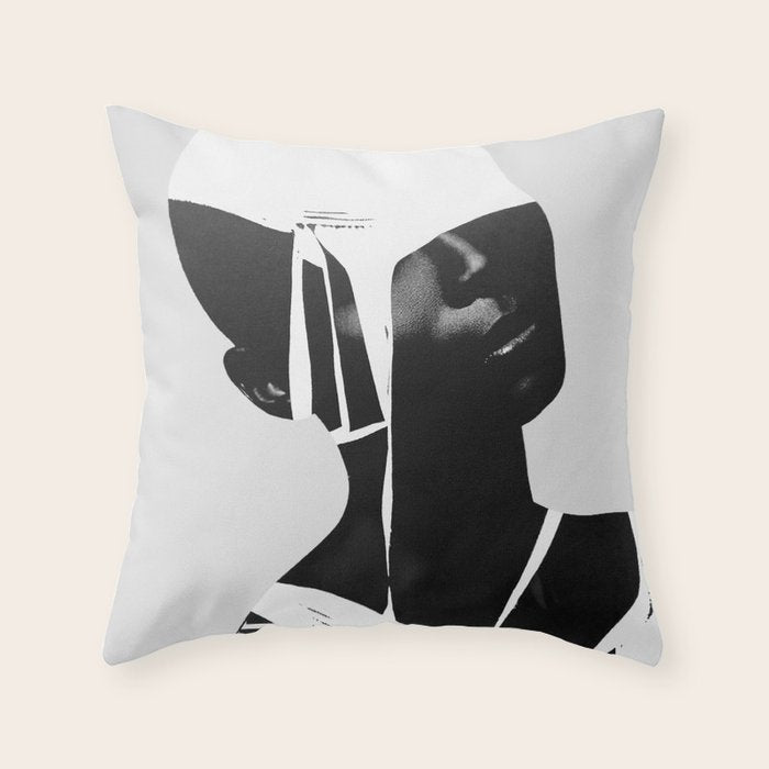 abstract portrait Throw Pillow Gallery Image 1