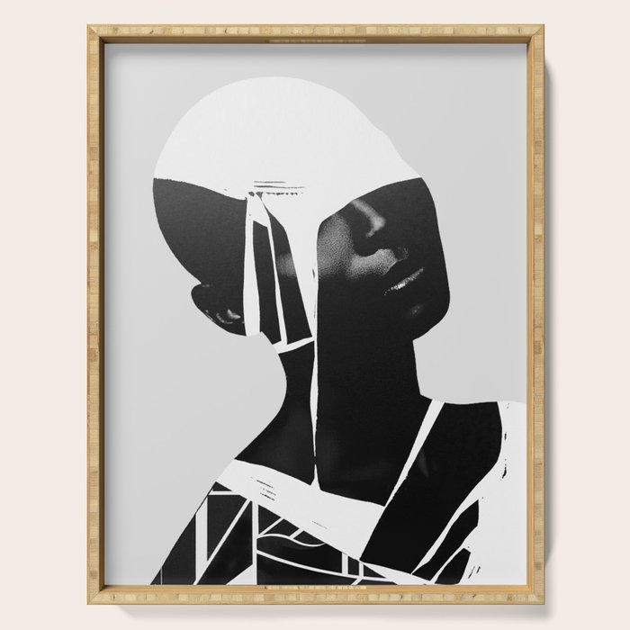abstract portrait Serving Tray Gallery Image 1