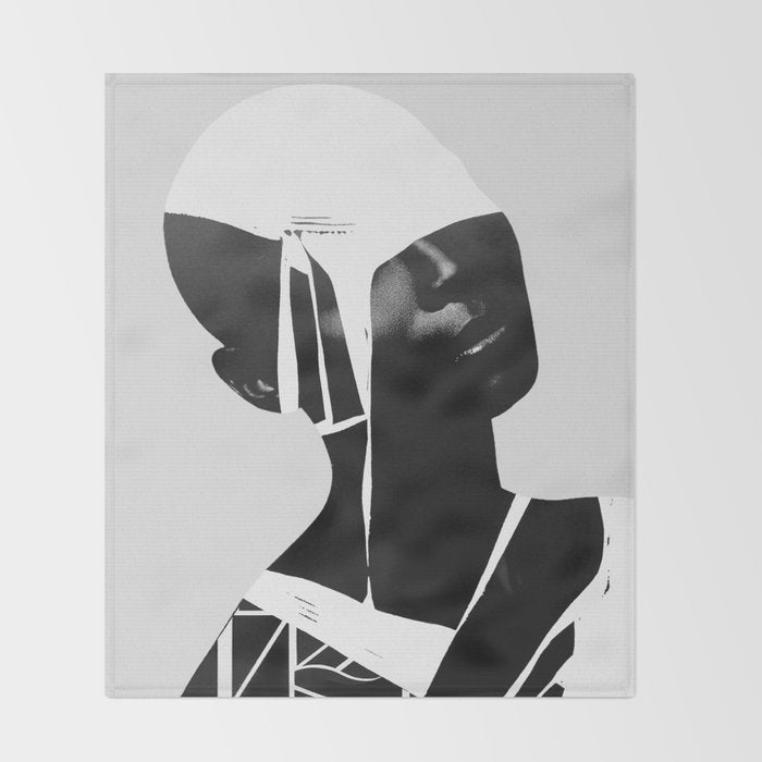 abstract portrait Throw Blanket Gallery Image 2