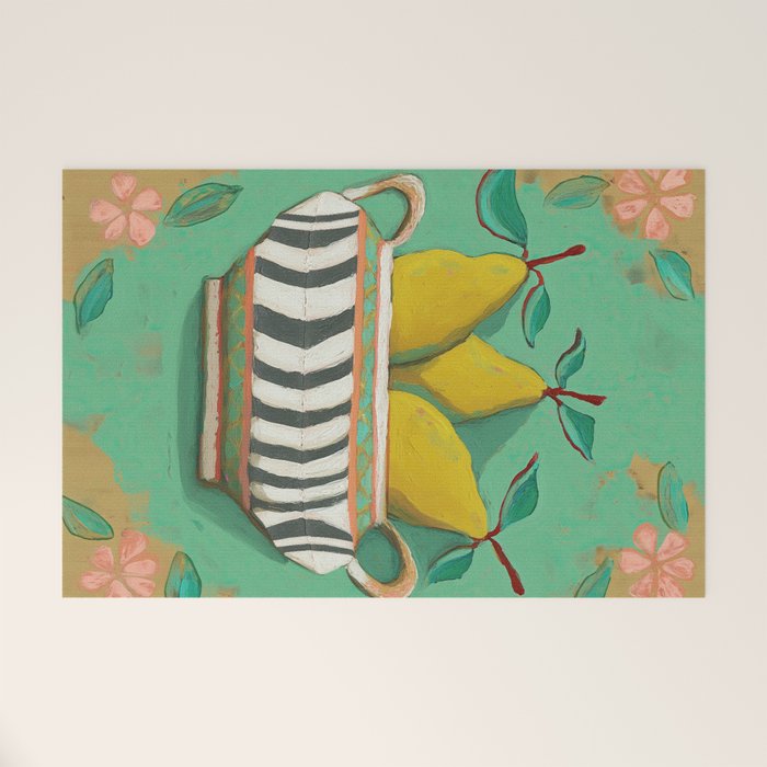 Striped Bowl with Pears Welcome Mat Gallery Image 1