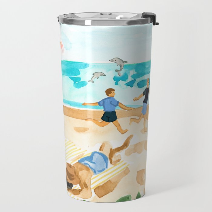 Family at the Beach Travel Mug Gallery Image 2