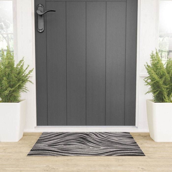Black & White Irregular Lines Welcome Mat Gallery Image 3