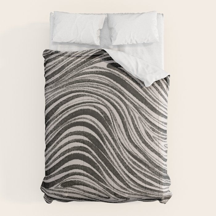 Black & White Irregular Lines Comforter Gallery Image 1
