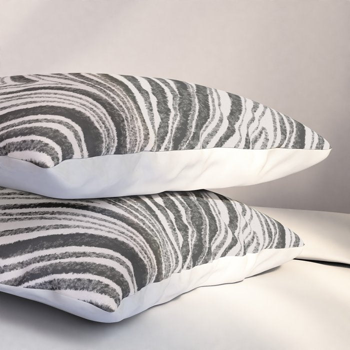 Black & White Irregular Lines Pillow Sham Gallery Image 3