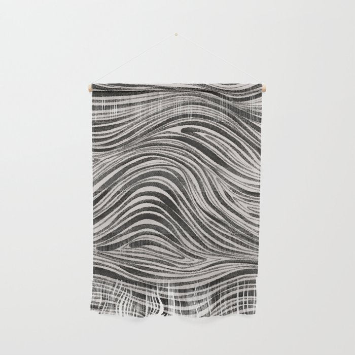 Black & White Irregular Lines Wall Hanging Gallery Image 1
