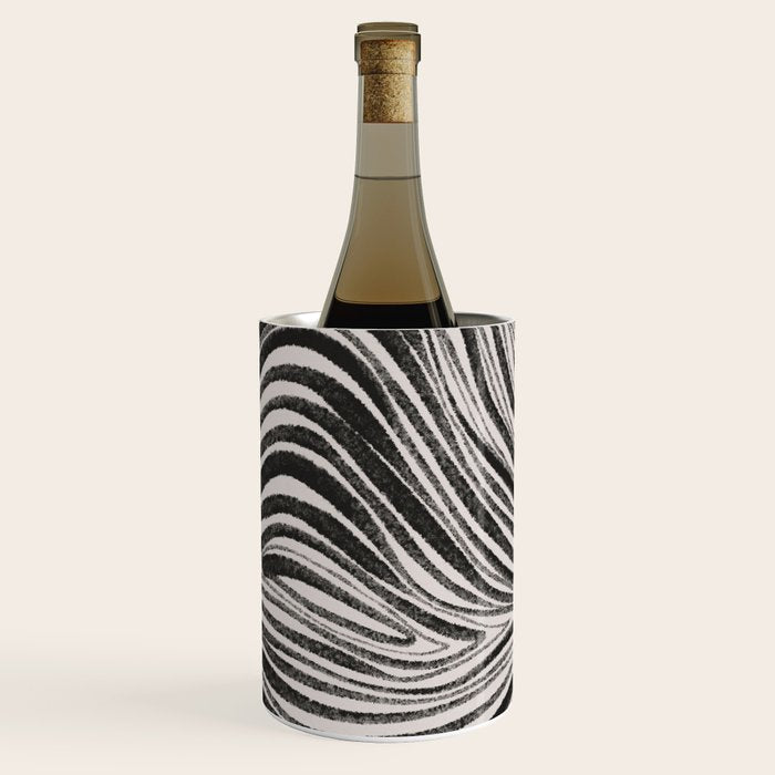 Black & White Irregular Lines Wine Chiller Gallery Image 1