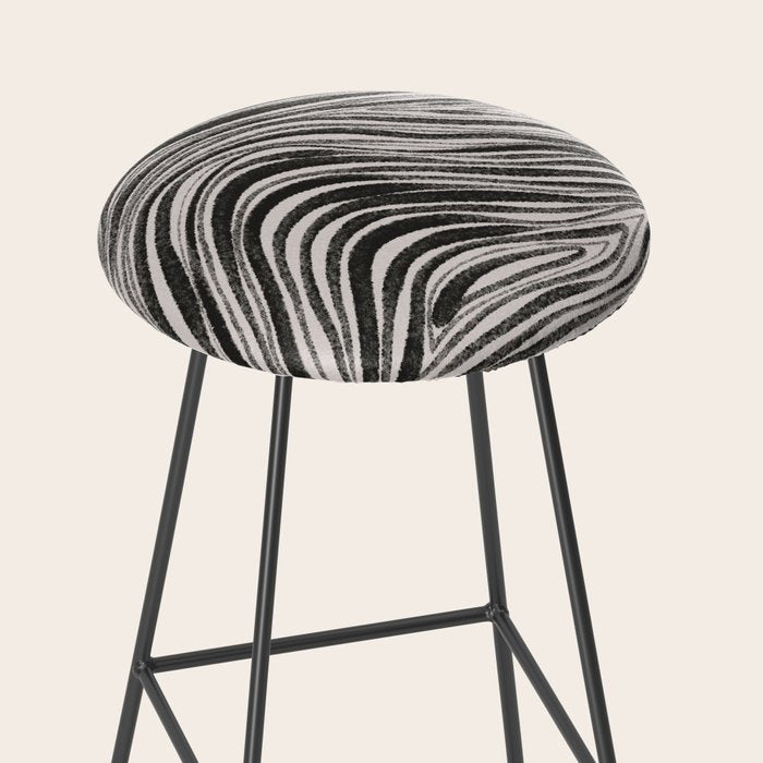 Black & White Irregular Lines Stool Gallery Image 2