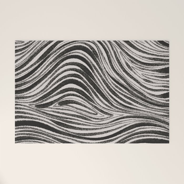Black & White Irregular Lines Welcome Mat Gallery Image 1