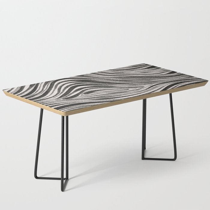 Black & White Irregular Lines Coffee Table Gallery Image 1