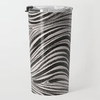Black & White Irregular Lines Travel Mug Gallery Image 3