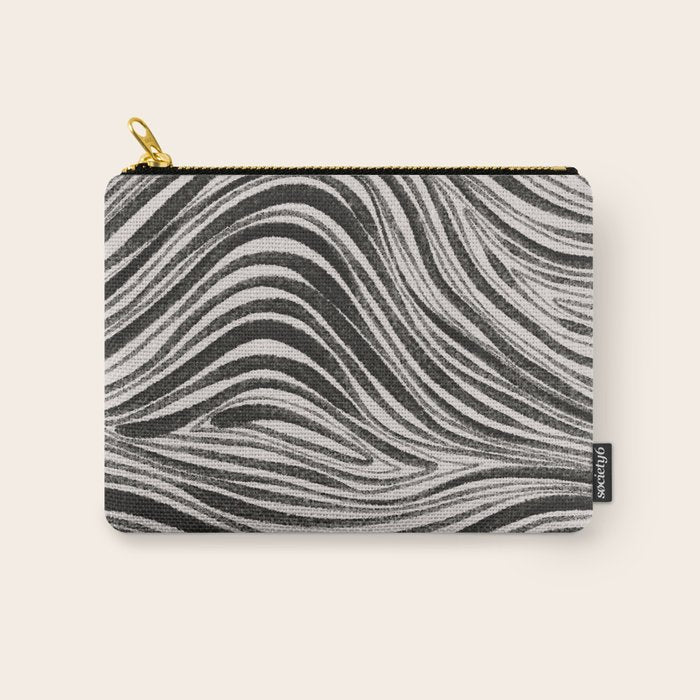 Black & White Irregular Lines Carry All Pouch Gallery Image 1