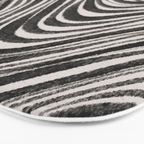 Black & White Irregular Lines Bath Mat Gallery Image 3