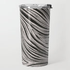 Black & White Irregular Lines Travel Mug Gallery Image 2
