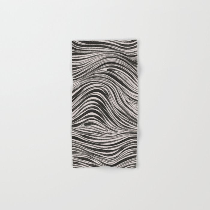 Black & White Irregular Lines Bath Towel Gallery Image 1