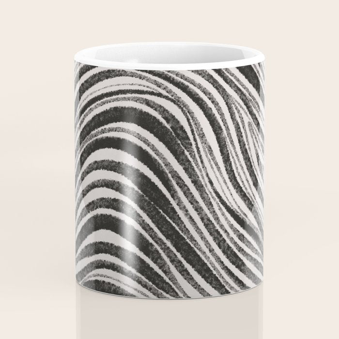 Black & White Irregular Lines Coffee Mug Gallery Image 4