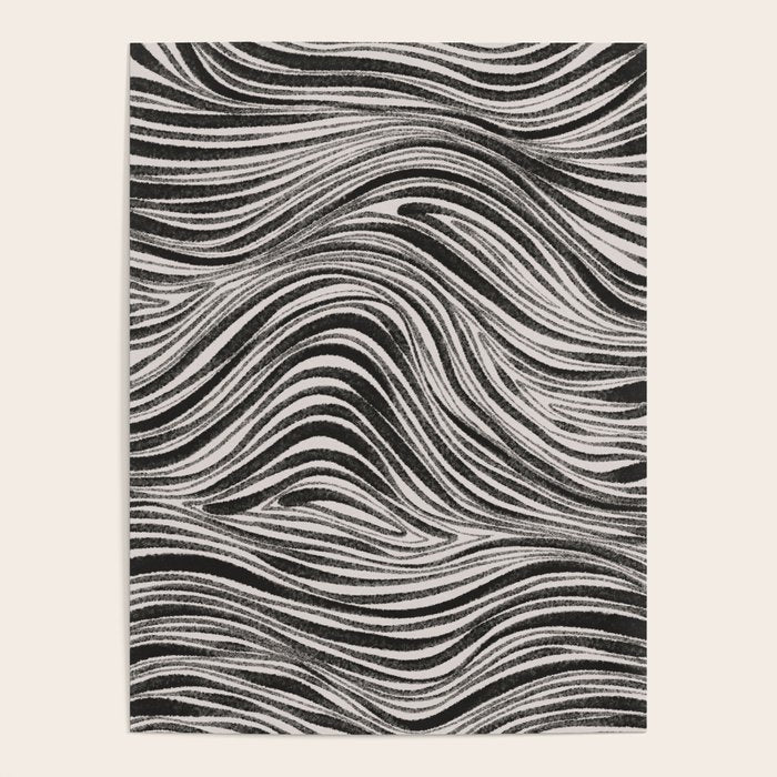 Black & White Irregular Lines Poster Gallery Image 4