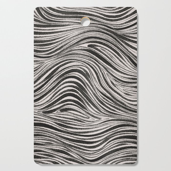 Black & White Irregular Lines Cutting Board Gallery Image 1