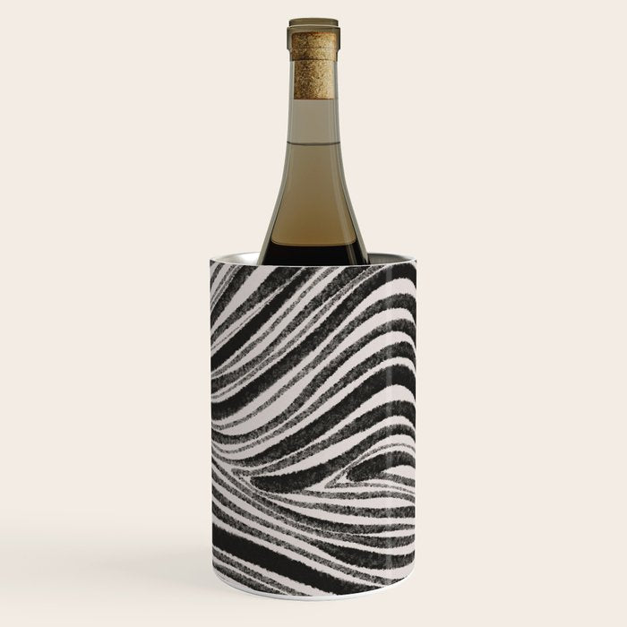 Black & White Irregular Lines Wine Chiller Gallery Image 2