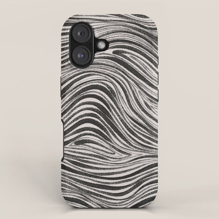 Black & White Irregular Lines iPhone Case Gallery Image 1