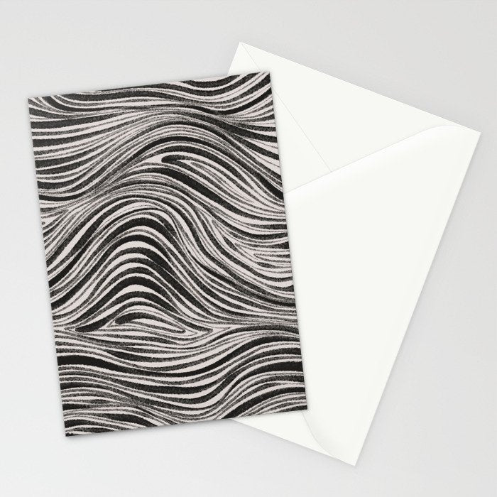 Black & White Irregular Lines Stationery Card Gallery Image 2