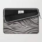 Black & White Irregular Lines Laptop Sleeve Gallery Image 2