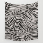Black & White Irregular Lines Wall Tapestry Gallery Image 4
