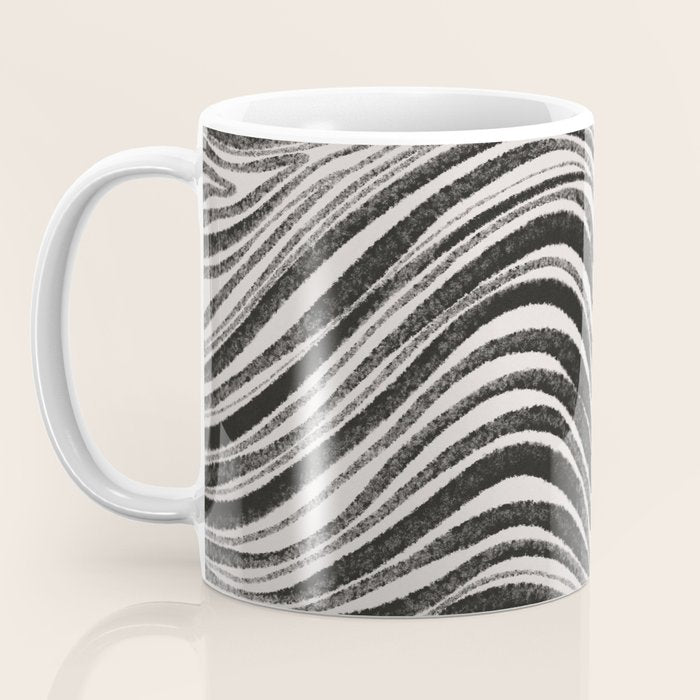 Black & White Irregular Lines Coffee Mug Gallery Image 3