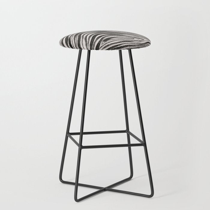 Black & White Irregular Lines Stool Gallery Image 1
