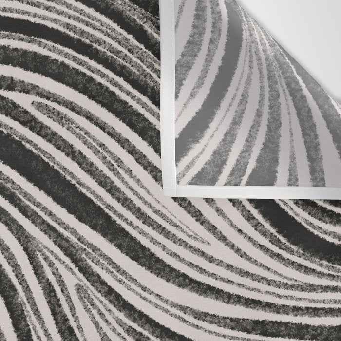Black & White Irregular Lines Wall Tapestry Gallery Image 3