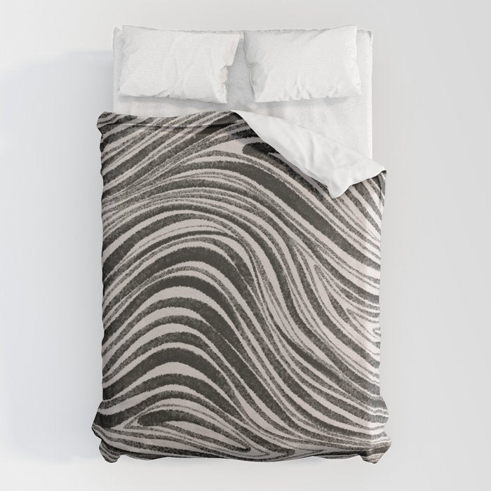 Black & White Irregular Lines Duvet Cover Gallery Image 6