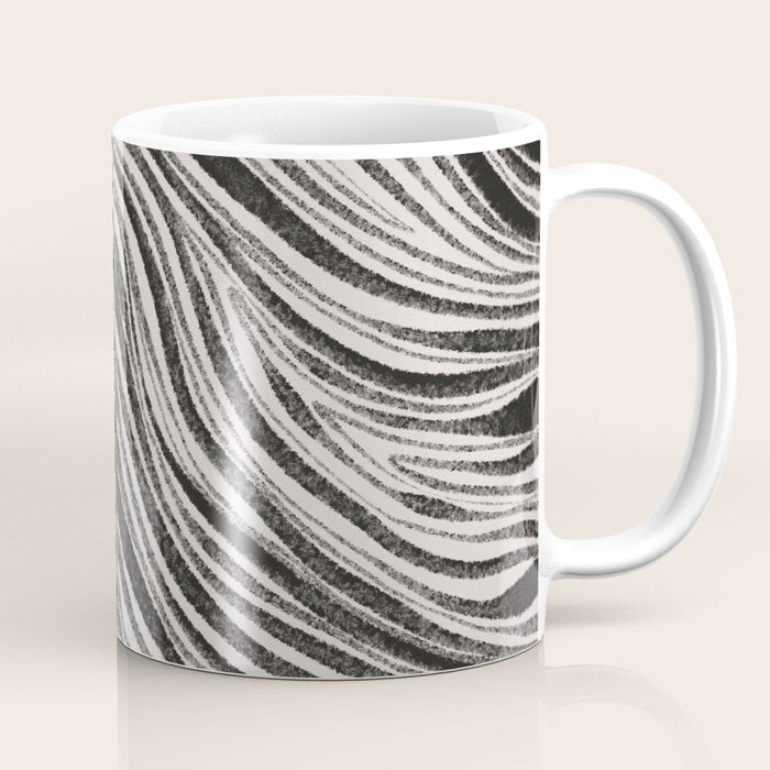 Black & White Irregular Lines Coffee Mug Gallery Image 1