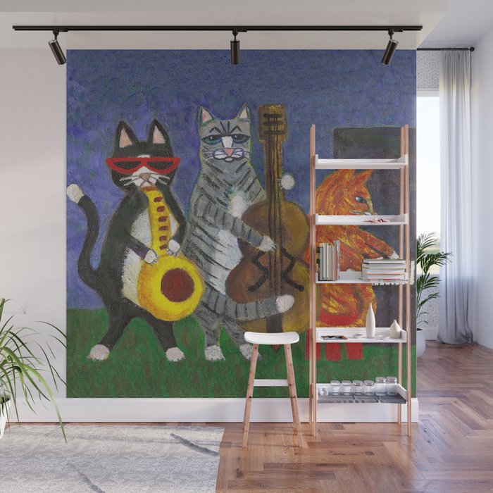 Jazz Cats Wall Mural