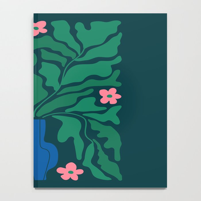 Summer Bloom: Pine Green Leaves & Pink Poppies Notebook Gallery Image 4