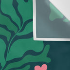 Summer Bloom: Pine Green Leaves & Pink Poppies Wall Tapestry Gallery Image 3