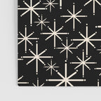 Twinkling Mid Century Modern Starburst Pattern Black and Cream Poster Gallery Image 3