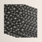 Twinkling Mid Century Modern Starburst Pattern Black and Cream Wrapping Paper Gallery Image 3