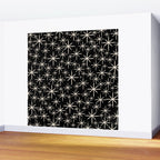 Twinkling Mid Century Modern Starburst Pattern Black and Cream Wall Mural Gallery Image 2