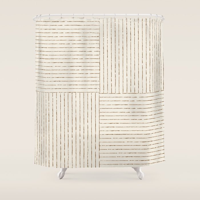 Lines III (Cream) Shower Curtain Gallery Image 1
