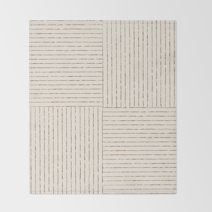 Lines III (Cream) Throw Blanket Gallery Image 2