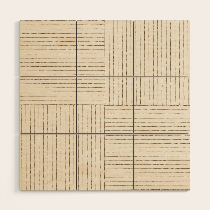 Lines III (Cream) Wood Wall Art Gallery Image 1