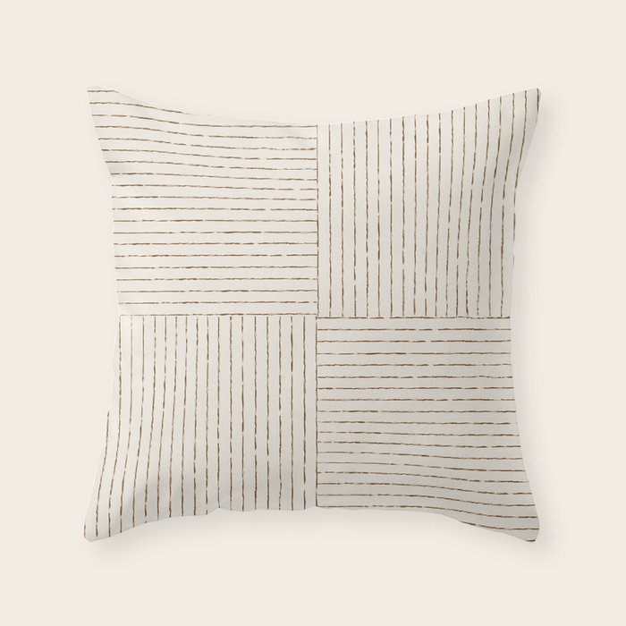 Lines III (Cream) Throw Pillow Gallery Image 6